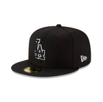 Los Angeles Dodgers New Era 59fifty Fitted Hat-Black/White Outline