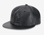 Los Angeles Dodgers New Era Genuine Leather Black Retro Crown 9FIFTY Strap Back Adjustable