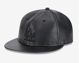 Los Angeles Dodgers New Era Genuine Leather Black Retro Crown 9FIFTY Strap Back Adjustable