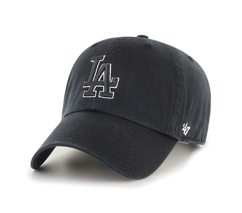 Los Angeles Dodgers 47’ Brand Black Whit Outline Clean up Hat