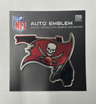 Tampa Bay Buccaneers Acrylic- Metallic Auto Emblem W/ Adhesive Tape Backing