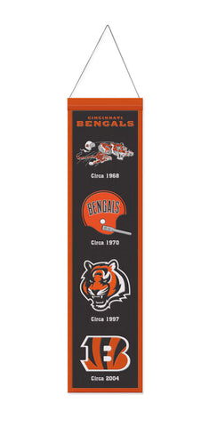 Cincinnati Bengals 8”x32” Evolution Wool NFL Banner