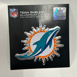 Miami Dolphin’s Color Aluminum Auto Emblem W/ Adhesive Tape Backing