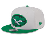 Philadelphia Eagles 2024 Historic Sideline New Era 9FIFTY Hat - Stone/Kelly Green