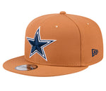 Dallas Cowboys Men’s 50th Anniversary Side Patch Brown Color Pack New Era 9FIFTY Snapback Hat - Beige