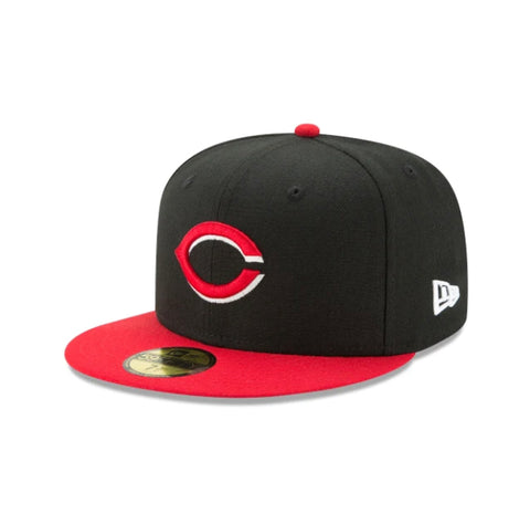 Cincinnati Reds New Era Alternate Authentic Collection On-Field Home 59FIFTY Fitted Hat-Black/Red