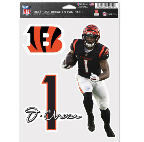 Cincinnati Bengals ”Ja’marr Chase 3 Piece Decal Set