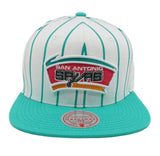 San Antonio Spurs Official Mitchell & Ness PinStripe Hardwood Classic SnapBack Hat