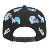 Detroits Lions 9FIFTY New Era Logo All Over SnapBack Hat