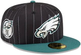 Philadelphia Eagles 75TH Anniversary Pinstripe New Era 59FIFTY Fitted Hat