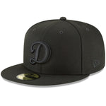 Los Angeles Dodgers Secondary Logo Black Out New Era 59FIFTY Fitted Hat