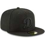 Los Angeles Dodgers Secondary Logo Black Out New Era 59FIFTY Fitted Hat