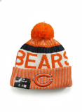 Chicago Bears New Era Orange Sideline Sport Knit Cuffed Pom Beanie