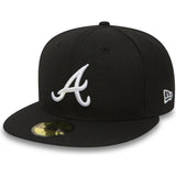 Atlanta Braves Black/White New Era 59FIFTY Fitted Hat