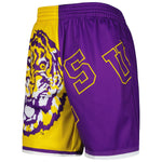 LSU Tigers Big Face 50 Fashion Mitchell & Ness Swingman Shorts - Purple/Yellow