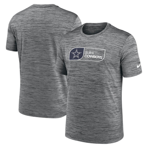 Dallas Cowboys Charcoal Velocity Jock Tag Performance Nike Dri-FIT Tee