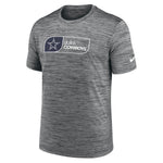 Dallas Cowboys Charcoal Velocity Jock Tag Performance Nike Dri-FIT Tee