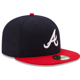 Atlanta Braves Two Tone Authentic Collection New Era 59FIFTY Fitted Hat - Navy/Red