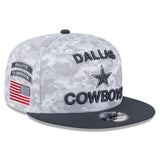 Dallas Cowboys White/Graphite 2024 Salute To Service New Era 9FIFTY Snapback Hat