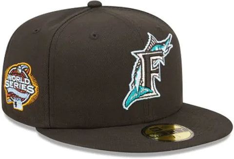 Florida Marlins Cloud Bottom Black 2003 World Series Side Patch New Era 59Fifty Fitted Hat