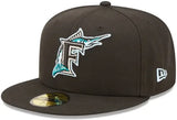 Florida Marlins Cloud Bottom Black 2003 World Series Side Patch New Era 59Fifty Fitted Hat