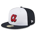 Atlanta Braves Two Tone 2025 BP New Era 59FIFTY Fitted Hat - Navy/White