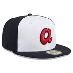 Atlanta Braves Two Tone 2025 BP New Era 59FIFTY Fitted Hat - Navy/White
