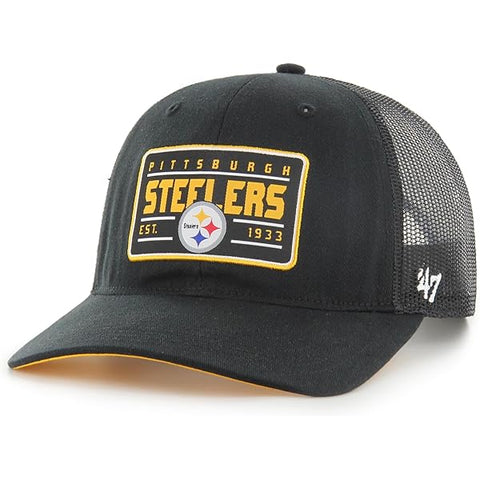 Pittsburgh Steelers Black '47 Brand Trucker Snapback Hat Cap