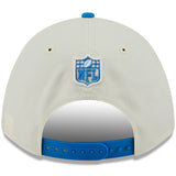Detroit Lions 2025 Draft Day New Era 9FORTY A-Frame Adjustable Snapback Cap - Cream/Blue