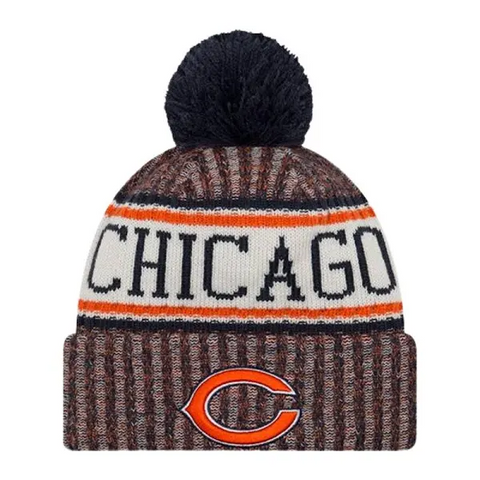 Chicago Bears New Era Sport On-Field Sideline Cuffed Knit Pom Beanie
