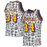 Shaquille O’Neal Los Angeles Lakers 1996/97 Mitchell & Ness Hardwood Classics Doodle Swingman Player Jersey