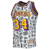 Shaquille O’Neal Los Angeles Lakers 1996/97 Mitchell & Ness Hardwood Classics Doodle Swingman Player Jersey