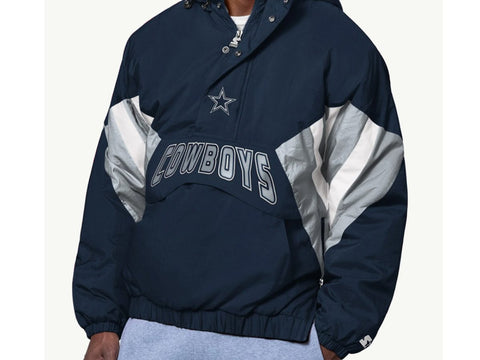 Dallas Cowboys Navy/White Line Up Breakaway Pullover Jacket