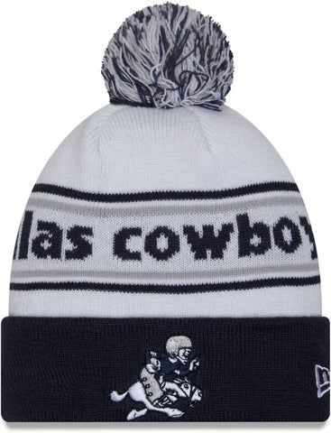 Dallas Cowboys Retro Joe Knit Banded New Era Cuffed with Pom Beanie
