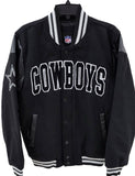 Dallas Cowboys G-III Clutch Hitter Varsity Full-Snap Up Jacket - Black