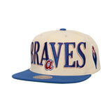 Atlanta Braves Official Across The Board Blue/Cream Mitchell & Ness Snapback Hat