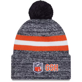 Chicago Bears 2023 ‘Bear’ Sport Knit New Era Sideline Cuffed Knit Pom Beanie