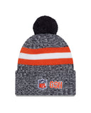 Chicago Bears 2023 “C” Sport Knit New Era Sideline Cuffed Knit Pom Beanie