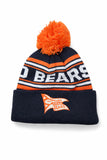 Chicago Bears Official Proline 1946 Retro NFL Team Apparel Cuffed Knit Pom Kids Beanie