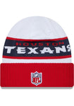 NEW ERA HOUSTON TEXANS WHITE 2023 SIDELINE TECH CUFF MENS KNIT BEANIE