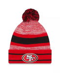 New Era Scarlet San Francisco 49ers Team Logo Cuffed Knit Hat with Pom