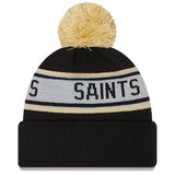 New Orleans Saints New Era Repeat Cuffed Knit Hat with Pom - Black