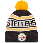 Pittsburgh Steelers New Era Youth Toasty Cover Pom Cuffed Knit Hat - Black