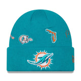 Miami Dolphins Aqua Identity Cuffed New Era Knit Hat