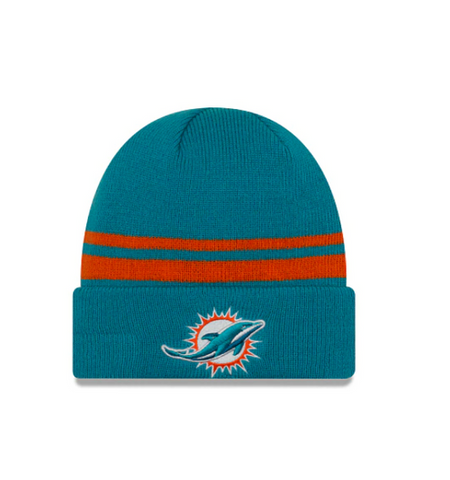 Miami Dolphins - One Size Cuff Knit Beanie with Pom, New Era