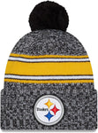 New Era NFL Unisex-Adult Official 2023 Sideline Cold Weather Cuffed Pom Beanie Hat