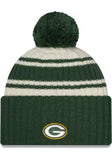 NEW ERA GREEN BAY PACKERS IVORY 2022 SIDELINE SPORT MENS KNIT HAT