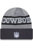 NEW ERA DALLAS COWBOYS GRAPHITE JR 2023 SIDELINE TECH KNIT BEANIE