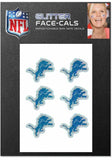 Detroit Lions Official 6 Pack Glitter Face-Cal Skin Decal