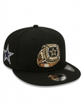 Dallas Cowboys Official Super Bowl Ring New Era 9FIFTY A-Frame Black SnapBack Hat